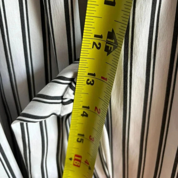 BCBGMAXAZRIA Womens Self Tie Belt Stripe Wide Leg Pants Black White Size 2/4 - Picture 4 of 13